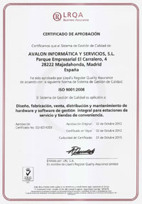 Avalon obtiene la certificación ISO 9001